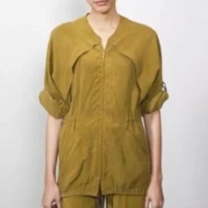 HYDEN YOO silk lightweight zip green jacket  in Size 4